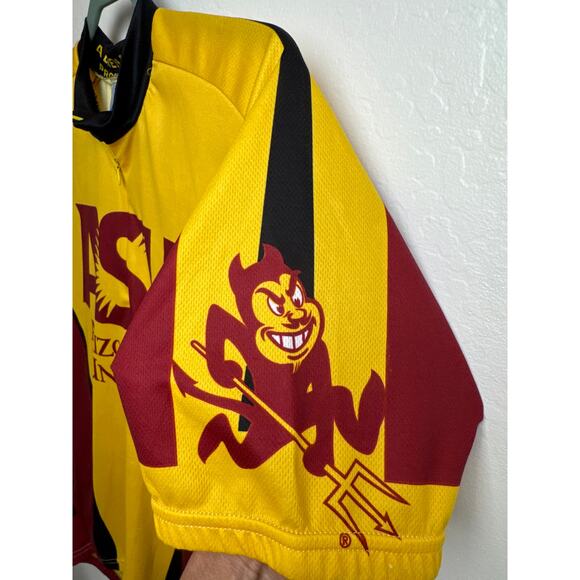 ARIZONA STATE UNIVERSITY CYCLING JERSEY YELLOW SIZE 42/XL POLY - Picture 3 of 7